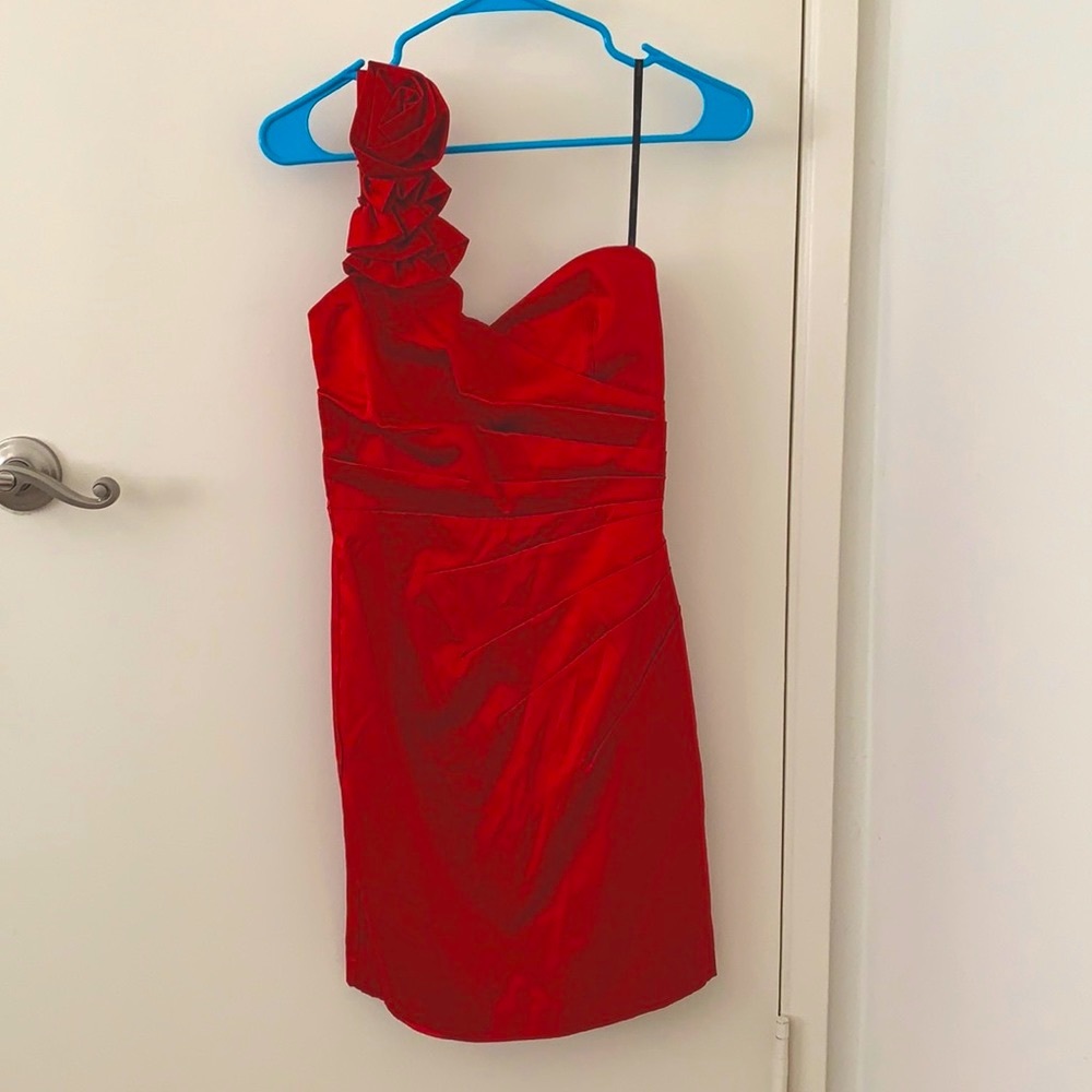 Satin off shoulder dress